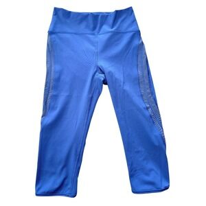 Lululemon Mesh Panel Capri Leggings Womens Size 6 Blue High Rise‎ Yoga Pants